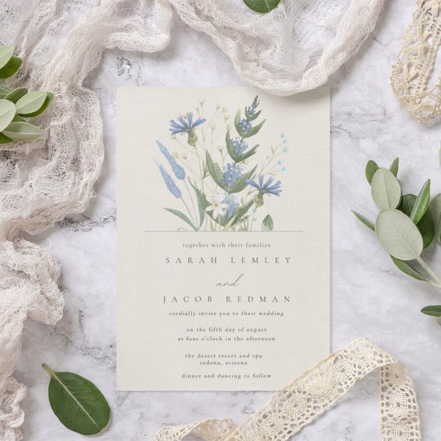 Summer Wildflowers Botanical Wedding Invitation (Creator Uploaded)