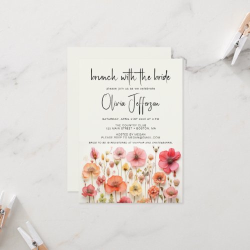 Summer Wildflowers Bridal Shower Brunch invitation