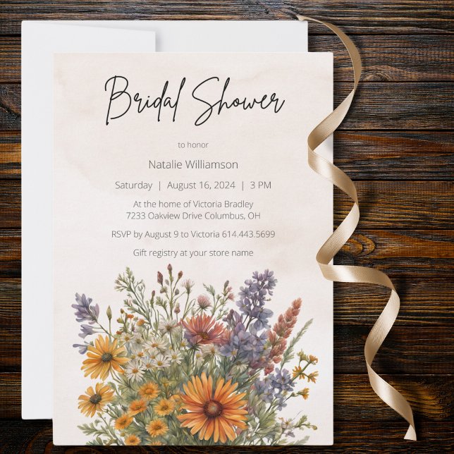 Summer Wildflowers Bridal Shower Invitation (Creator Uploaded)