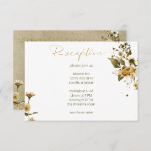 Summer Wildflowers & Daisies Reception Wedding Enclosure Card