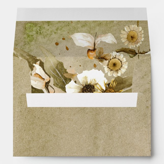 Summer Wildflowers & Daisies Wedding Envelope (Back (Bottom))