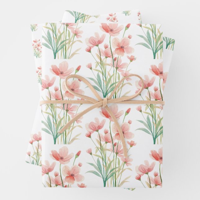 Summer Wildflowers Gift Wrap (In situ)