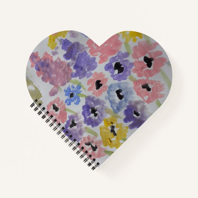 Summer Wildflowers Heart Notebook (Front)