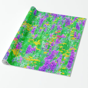 Summer Wildflowers in a Green Field Wrapping Paper