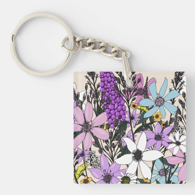 Summer Wildflowers Keychain (Front)