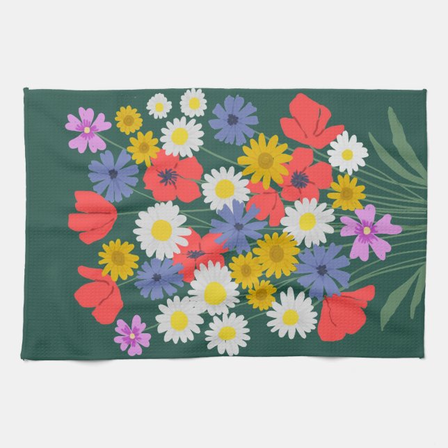 Summer Wildflowers Kitchen Towel (Horizontal)