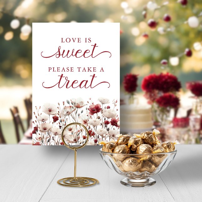 Summer Wildflowers Love is Sweet Favor Sign Invitation (Summer Wildflowers Love is Sweet Favor Sign)
