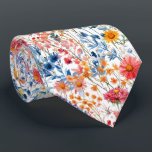 Summer Wildflowers Neck Tie<br><div class="desc">Imagine stepping into a world where the beauty of nature is skillfully woven into fabric, with every brushstroke capturing the spirit of the great outdoors. Visualize yourself wearing the "Summer Wildflowers" necktie, designed for the contemporary man who loves adventure. Putting on this tie is like entering a sunlit meadow, where...</div>