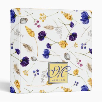 Summer Wildflowers Pattern Monogrammed