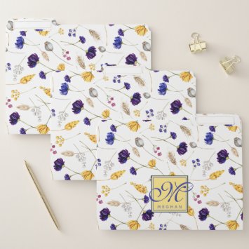 Summer Wildflowers Pattern Monogrammed