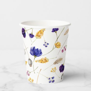 Summer Wildflowers Pattern Paper Cups