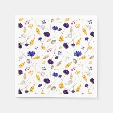 Summer Wildflowers Pattern Paper Napkins
