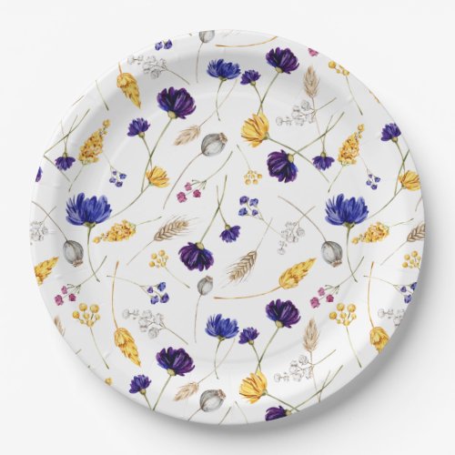 Summer Wildflowers Pattern Paper Plates