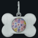 Summer Wildflowers Pet Tag<br><div class="desc">Enjoy the soft pastel colors of summer wildflowers when you choose this pretty floral watercolor art.  Painted with pink,  violet,  blue and yellow petals these flowers bring a splash of summer sunshine to your home and life.</div>