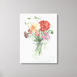 Summer Wildflowers - Pinks & Reds Canvas Print