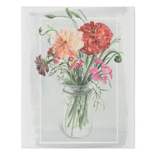 Summer Wildflowers - Pinks & Reds Faux Canvas Print