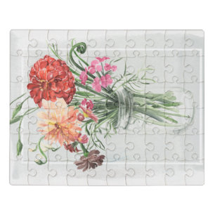 Summer Wildflowers - Pinks & Reds Jigsaw Puzzle