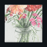 Summer Wildflowers - Pinks & Reds Magnet<br><div class="desc">Summer Wildflowers II by Jennifer Paxton Parker. Features primarily pink and red wildflowers in a mason jar.</div>