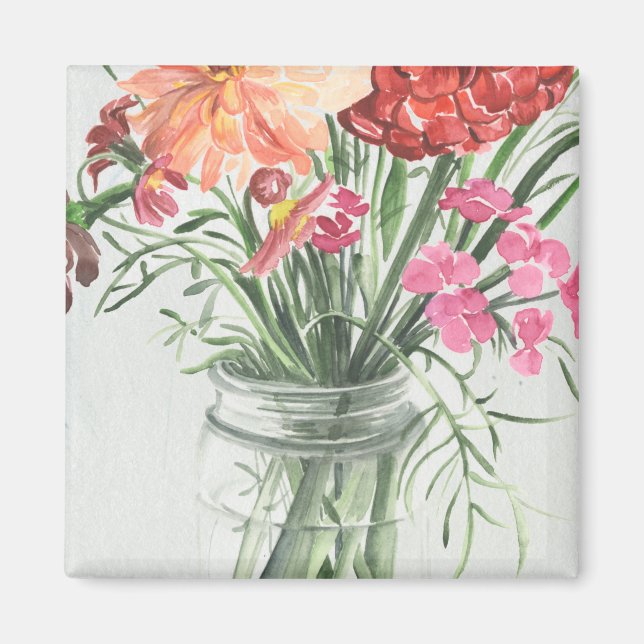 Summer Wildflowers - Pinks & Reds Magnet (Front)