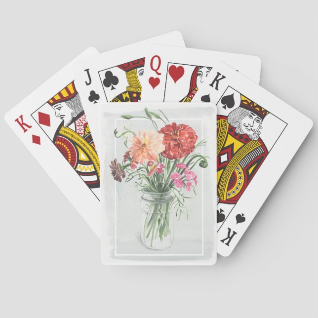 Summer Wildflowers - Pinks & Reds Poker Cards (Back)
