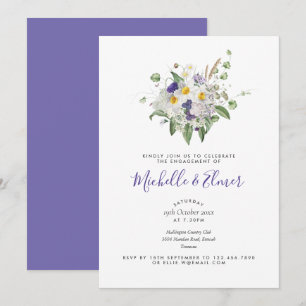 Summer Wildflowers Posy Engagement Party Invitation