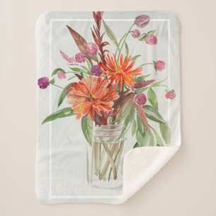 Summer Wildflowers Sherpa Blanket