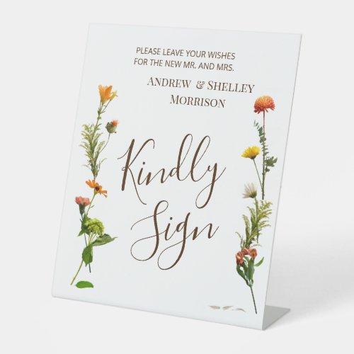 Summer Wildflowers Sign Wedding Guest Book