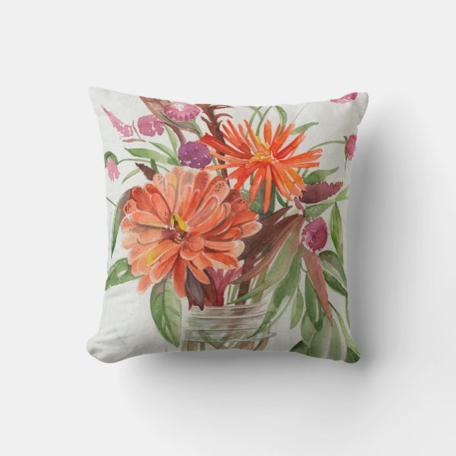 Summer Wildflowers Throw Pillow (Front)
