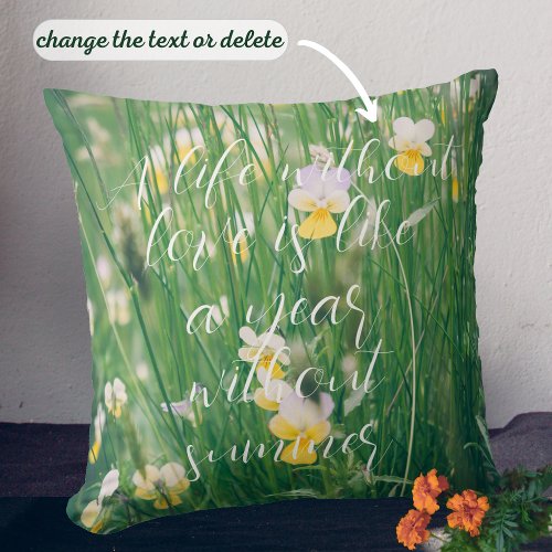 Summer wildflowers throw pillow