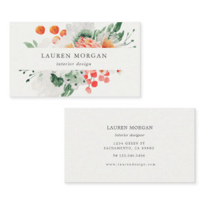 Summer Wildflowers Watercolor Business Card