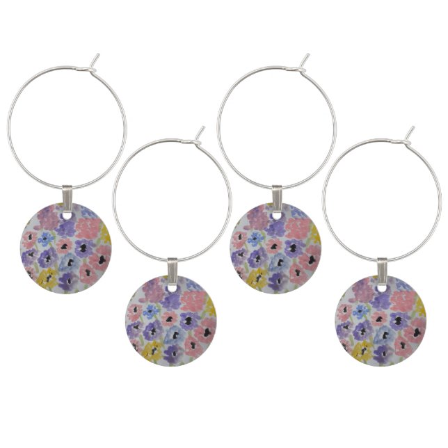 Summer Wildflowers Wine Charm (Staggered)