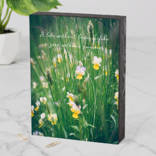 Summer wildflowers wooden box sign