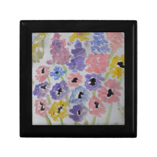 Summer Wildflowers Wooden Jewelry Box