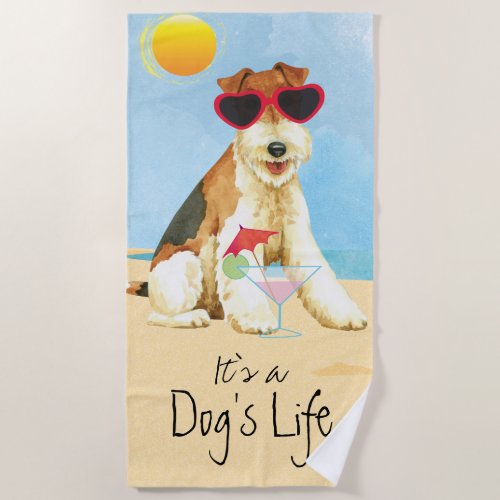 Summer Wire Fox Terrier Beach Towel