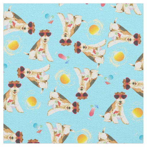 Summer Wire Fox Terrier Fabric