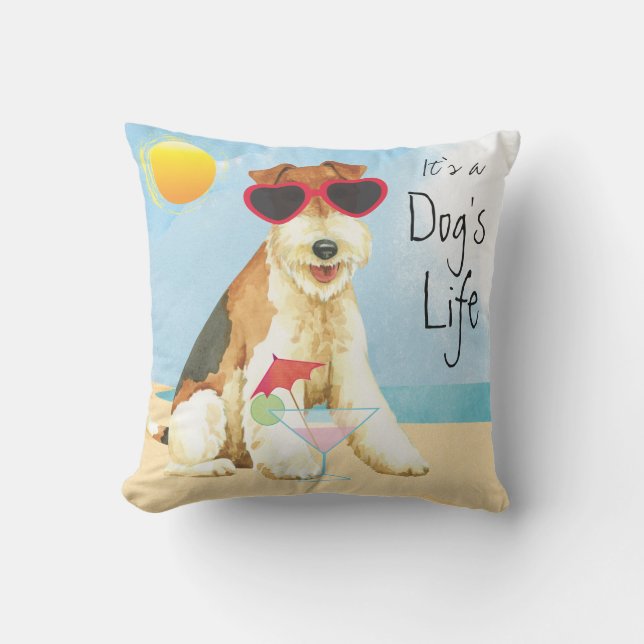 Summer Wire Fox Terrier Outdoor Pillow (Front)