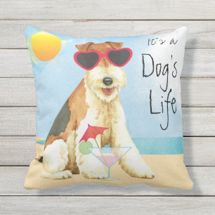 Summer Wire Fox Terrier Outdoor Pillow