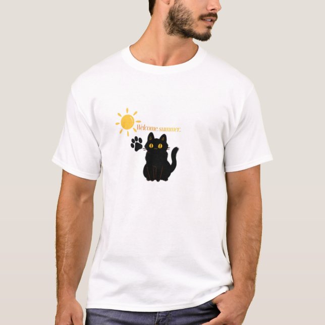 Summer with cats  T-Shirt (Front)