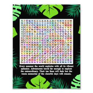 Summer Word Search Puzzle Photo Print