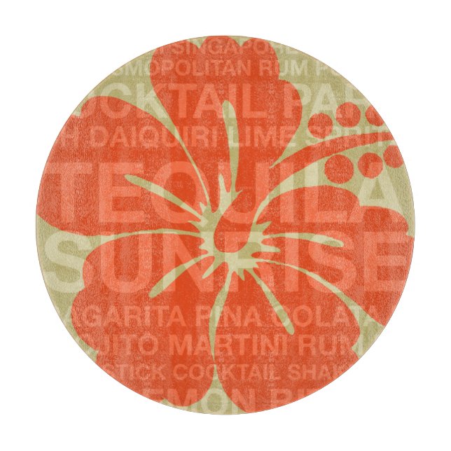 Summer Words Cocktails and Hibiscus Cutting Boards (Front)