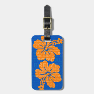 Summer Words Hawaiian Hibiscus Luggage Tags