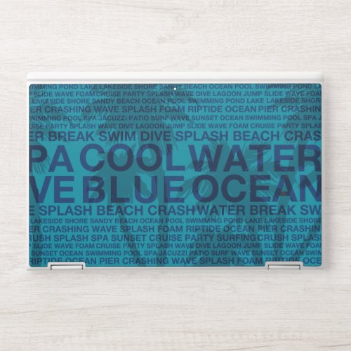 Summer Words Poolside and Hawaiian Palm Tree HP Laptop Skin