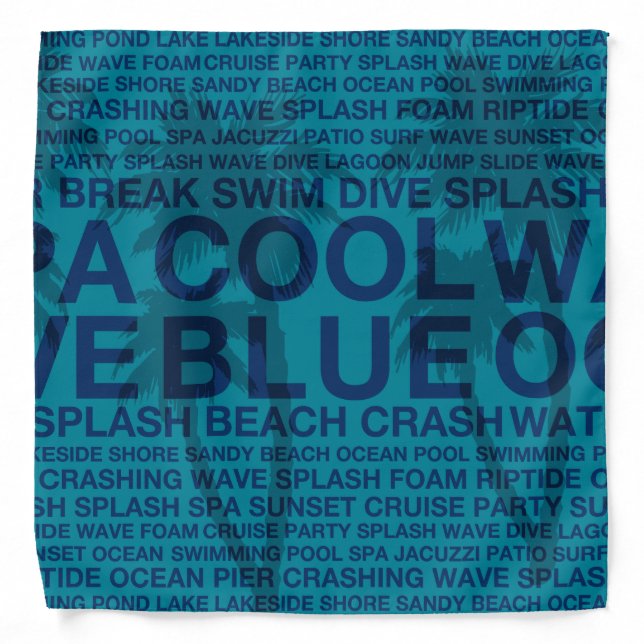 Summer Words Poolside and Palm Tree Bandana (Front)