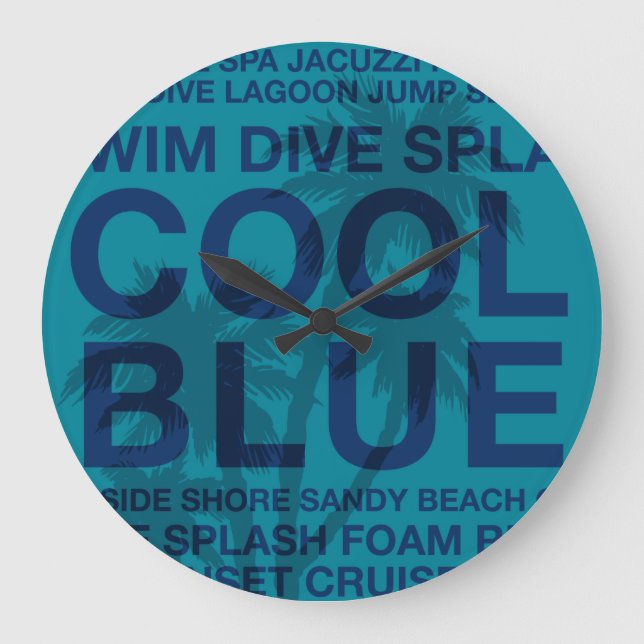Summer Words Poolside and Palm Tree Clocks (Front)