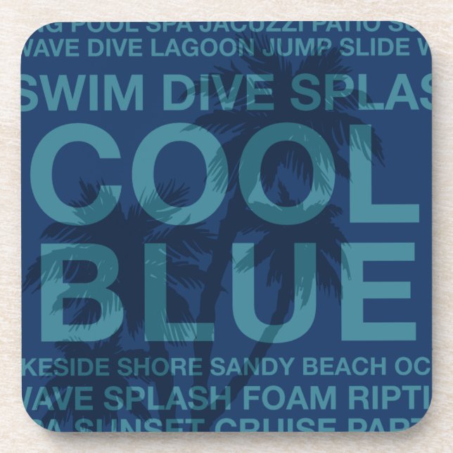 Summer Words Poolside and Palm Tree Coasters (Front)