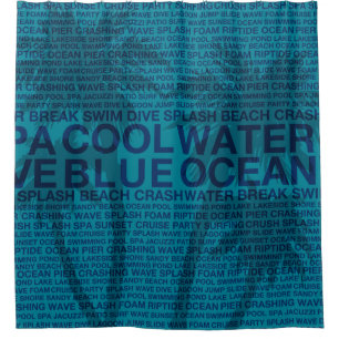Summer Words Poolside and Palm Tree Shower Curtain