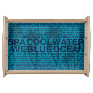 Summer Words Poolside and Palm Tree Tray