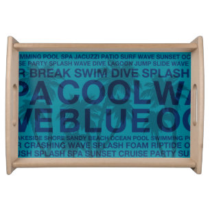 Summer Words Poolside and Palm Tree Tray