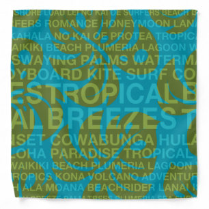 Summer Words Tropical and Monstera Leaf Bandana