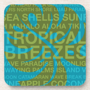 Summer Words Tropical and Monstera Leaf Coasters
